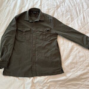 Bonobos Moleskin Overshirt Heather Olive Green Shirt Jacket